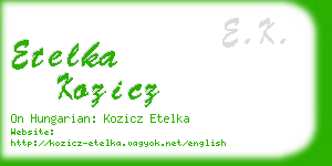 etelka kozicz business card